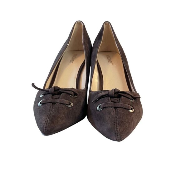 Nine West Brown Suede Leather Pointed Toe Heels Lace-Up Detail Womens Size 10M - Picture 9 of 9